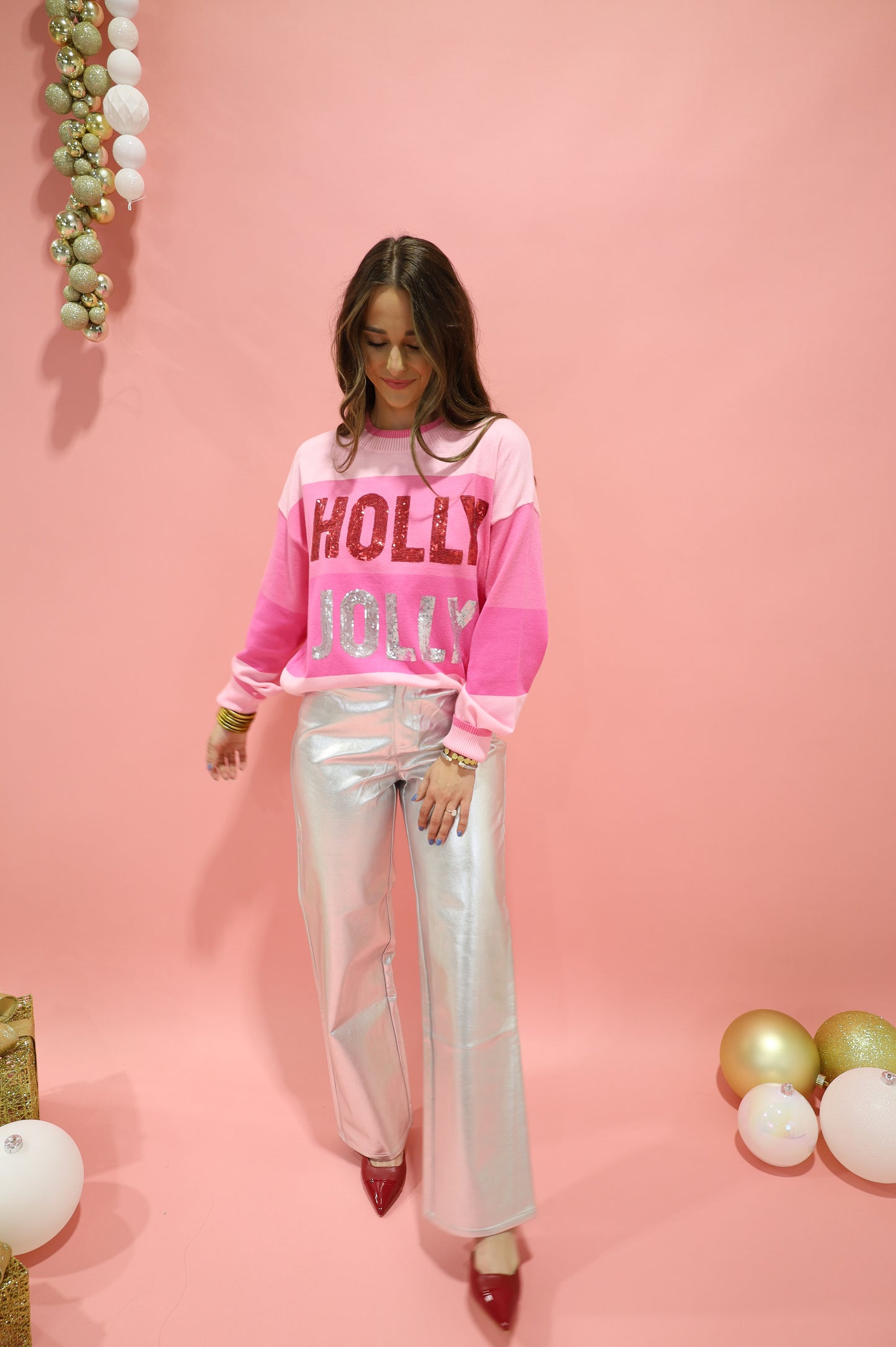 Holly Jolly Sweater (pink)