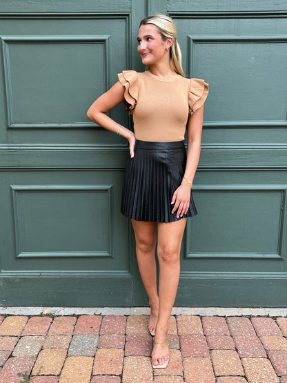 Pleated Ponte Skirt