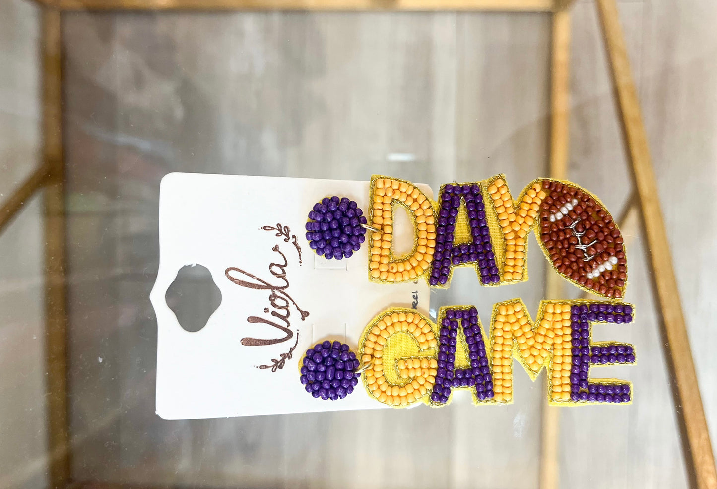 GameDay Earrings Purple/Yellow