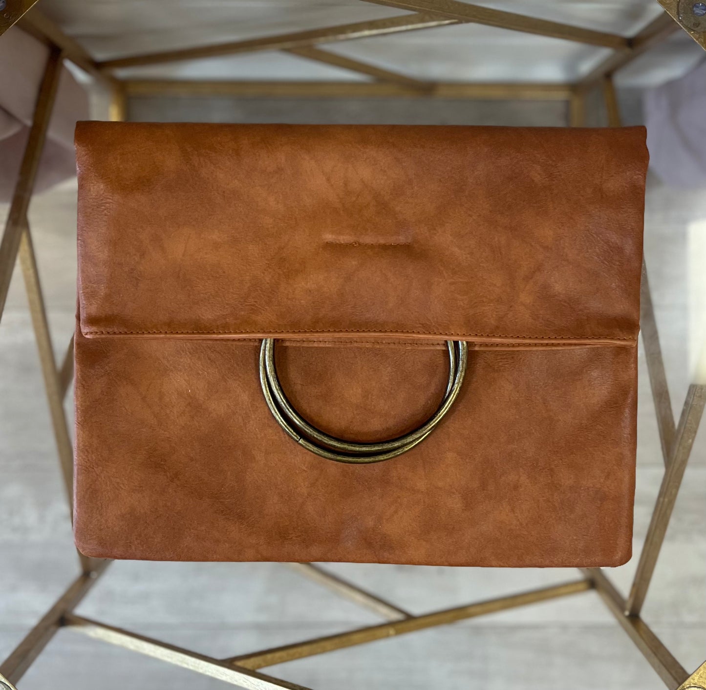 Fold Over Clutch Brown